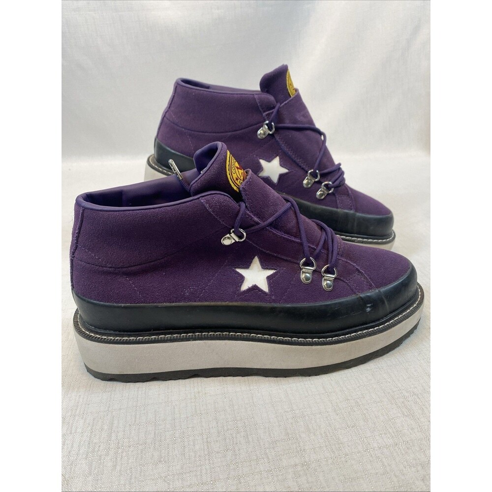 Converse One Star Women Size 10 Leather Purple Mountain Club Mid Shoes Boots